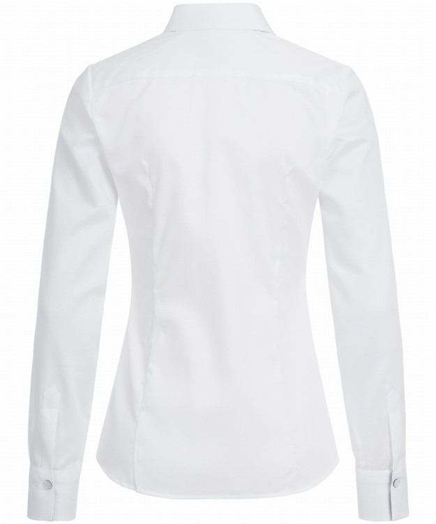 Koszula damska Greiff Premium (Kolekcja 2019), biała/kontrastowe elementy - szary, tył