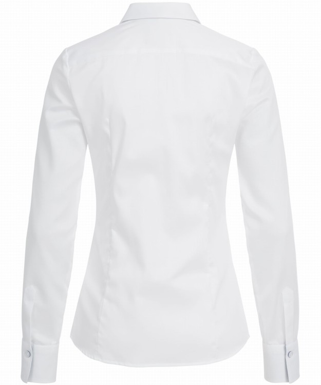 Koszula damska Greiff Premium (Kolekcja 2019), biała/kontrastowe elementy - niebieski, tył