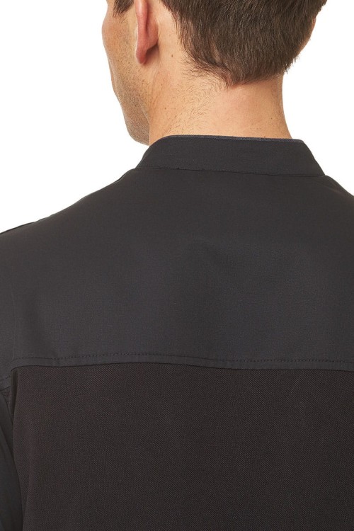 Bluza kucharska Leiber, męska, rękaw 1/1  (12/2753) czarna, pikowany tył