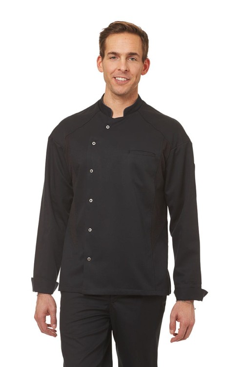 Bluza kucharska Leiber, męska, rękaw 1/1  (12/2753/10) czarna