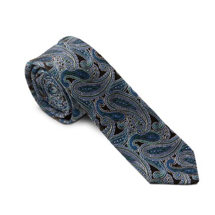 Krawat wąski Greiff (wzory) - Dark-Blue Paisley